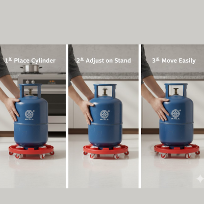 Gas Cylinder Trolley Stand with Movable Wheels