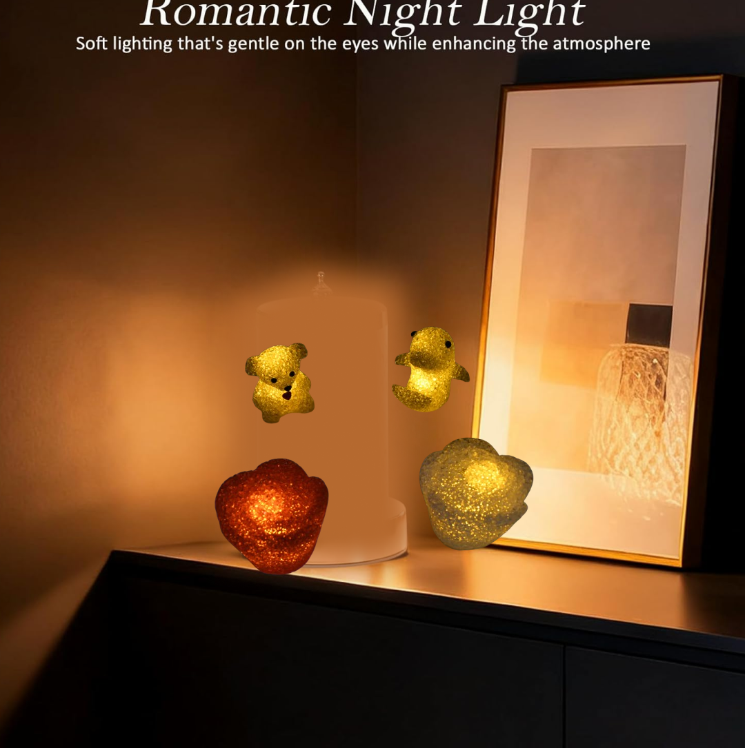 Christmas MULTI SHAPE SMALL LIGHT LAMPS LED SHAPE CRYSTAL  CHRISTMAS NIGHT LIGHT LAMP (6 PC SET)