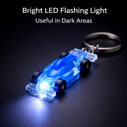 Cars Shape Keychain with On / Off Button LED Flashing Light (1 Pc)