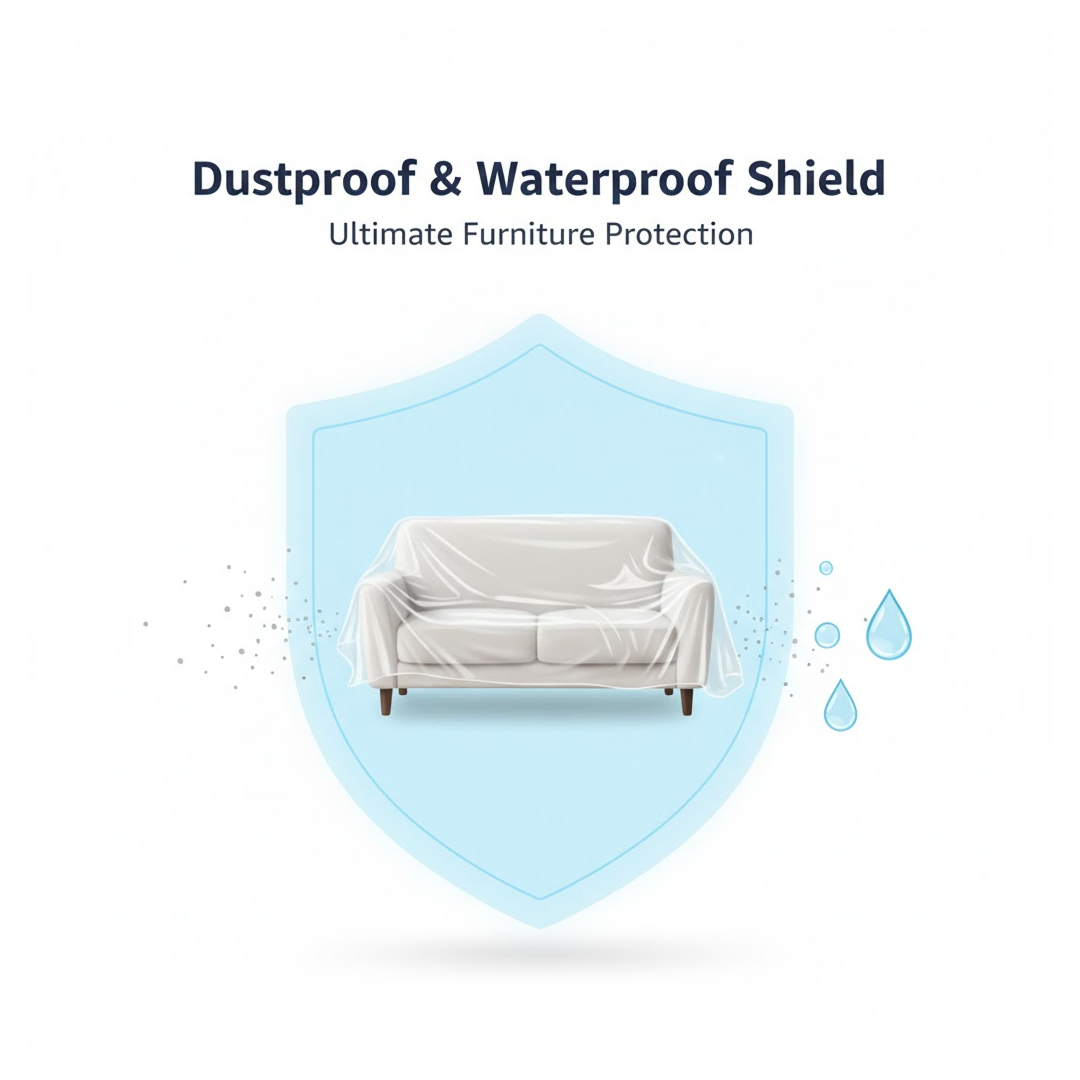 Home Thick Disposable Dust Proof Plastic Furniture Covers (1 Pc / Big)
