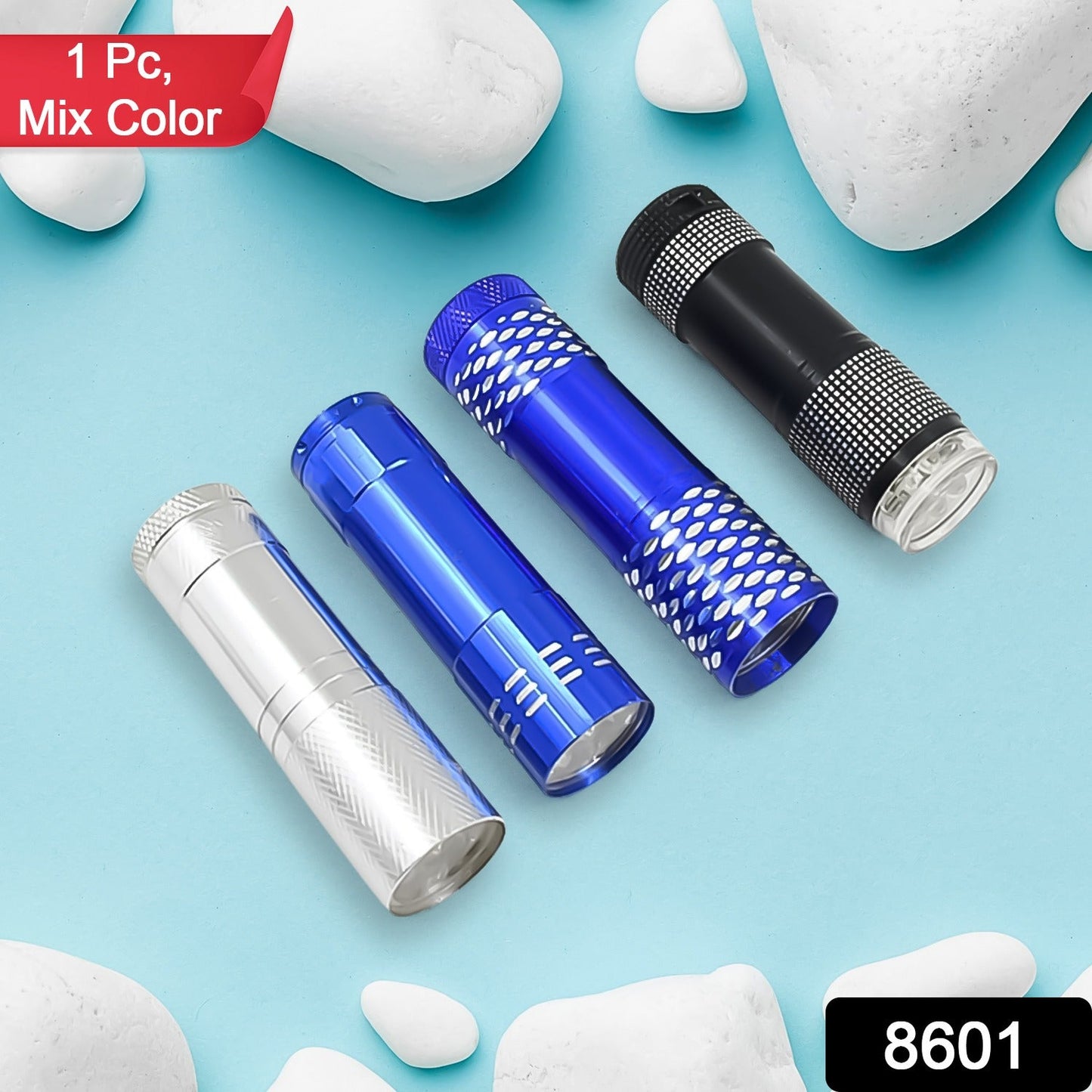 Portable Mini Torch – 9 LED Pocket Flashlight, Battery Operated (Mix Color)