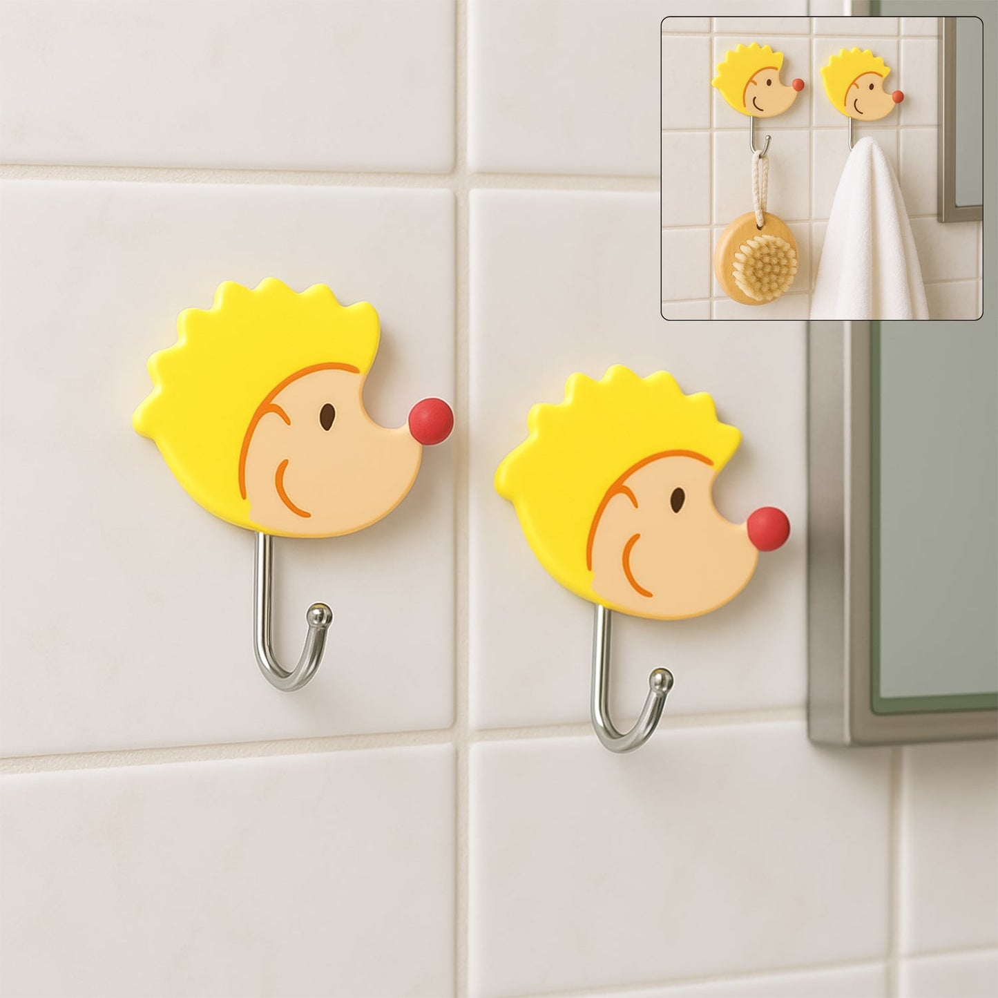 Multipurpose Self-Adhesive Hooks (Heavy Duty): Bathroom, Kitchen, Office