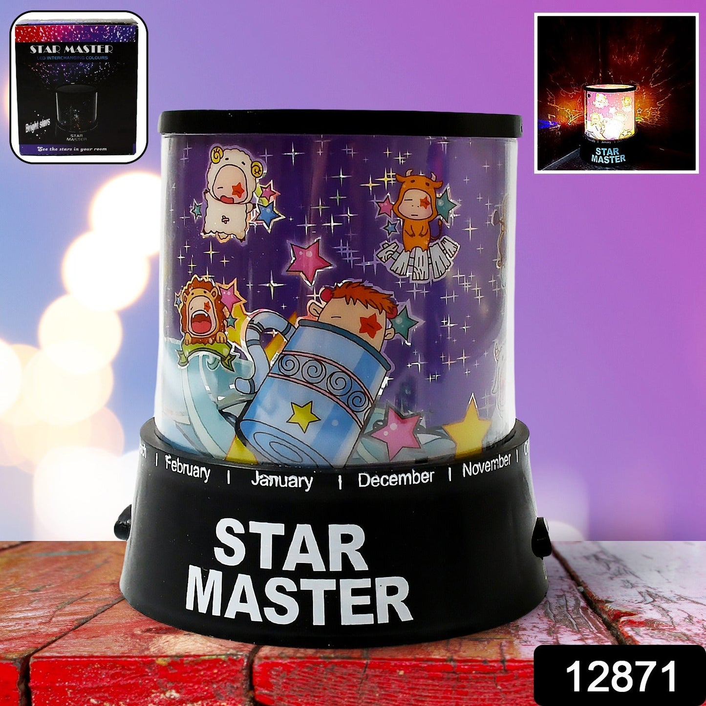 LED Projector Night Light with Rotating Music Ideal for Kids Home Decor