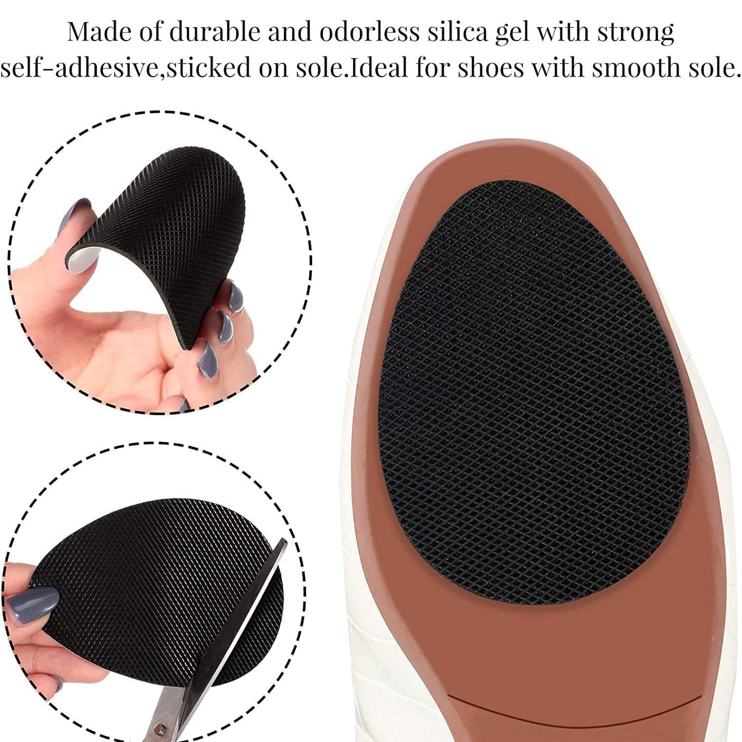 Non-Slip Shoe Pads, Rubber Shoe Sole Protector Pads, High Heels, Boots (10 Pcs Set)