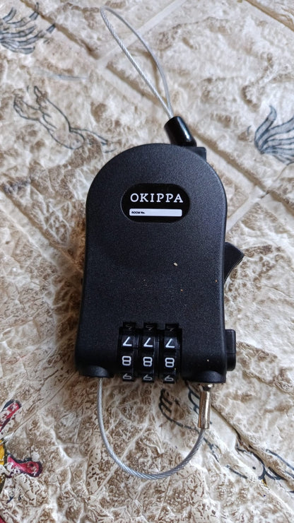 Multifunctional Cable Lock with Number Code Retractable Wire Lock Shell Combination