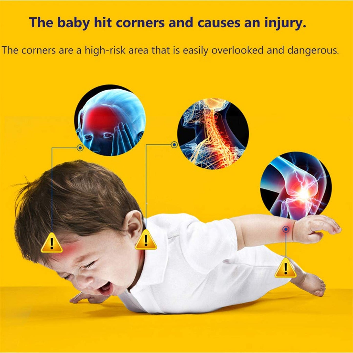 4 Pc Soft Foam Table Corner Protectors Set with Safety Tape