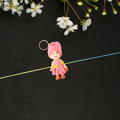 2-in-1 Kids Doll Bracelet Keychain – Stylish Soft Toy Bracelet & Bag Charm