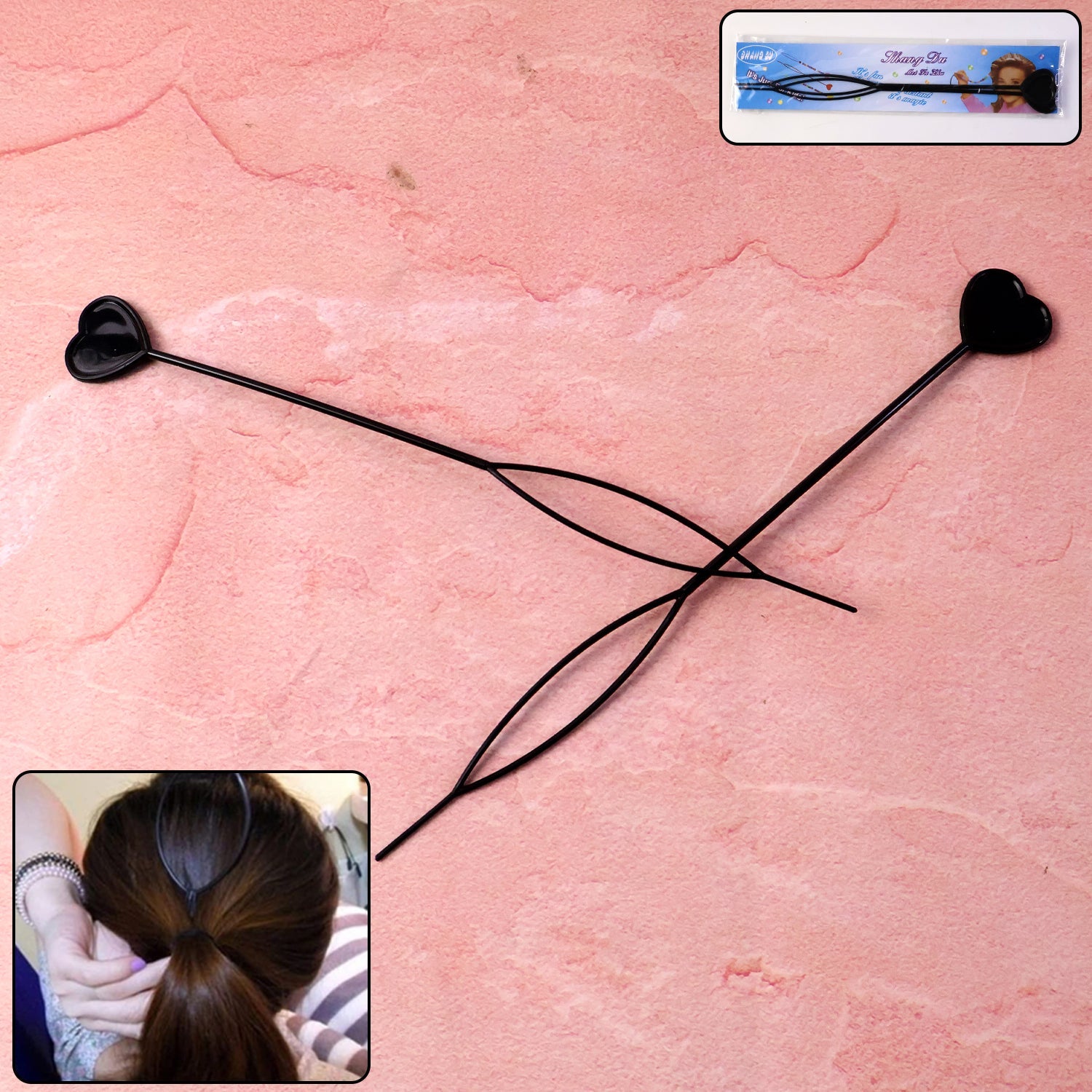 Heart-Shaped Hairpin Set 