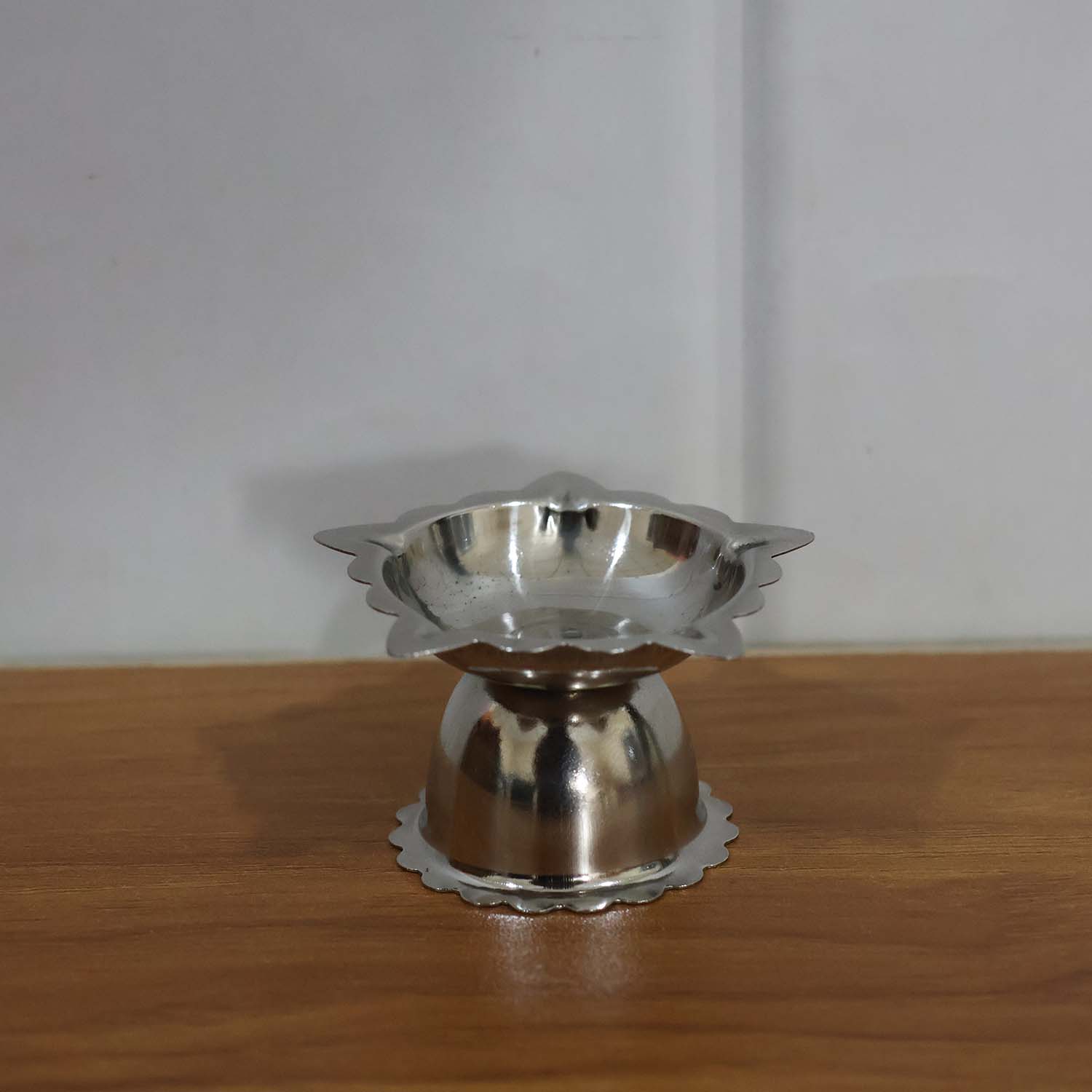Silver diya for pooja