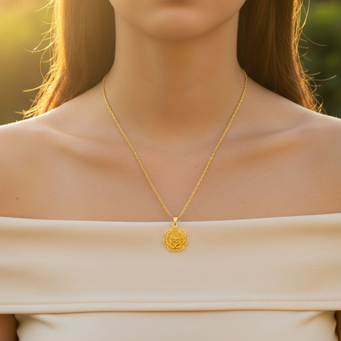 Stylish women floral necklace jewelry