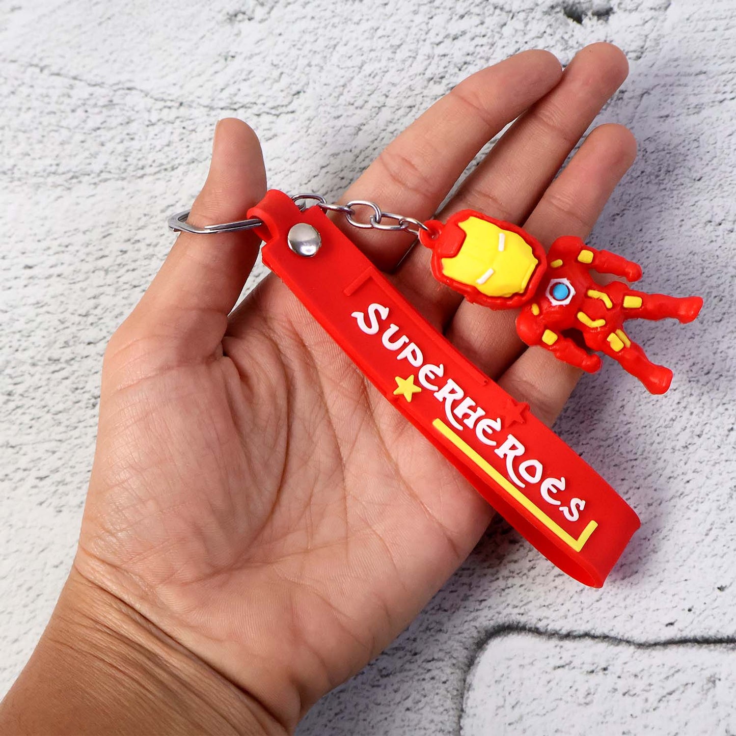 Cute Cartoon Silicone 3D Key Chain with Metal Hook & Strap (Pack of 1)