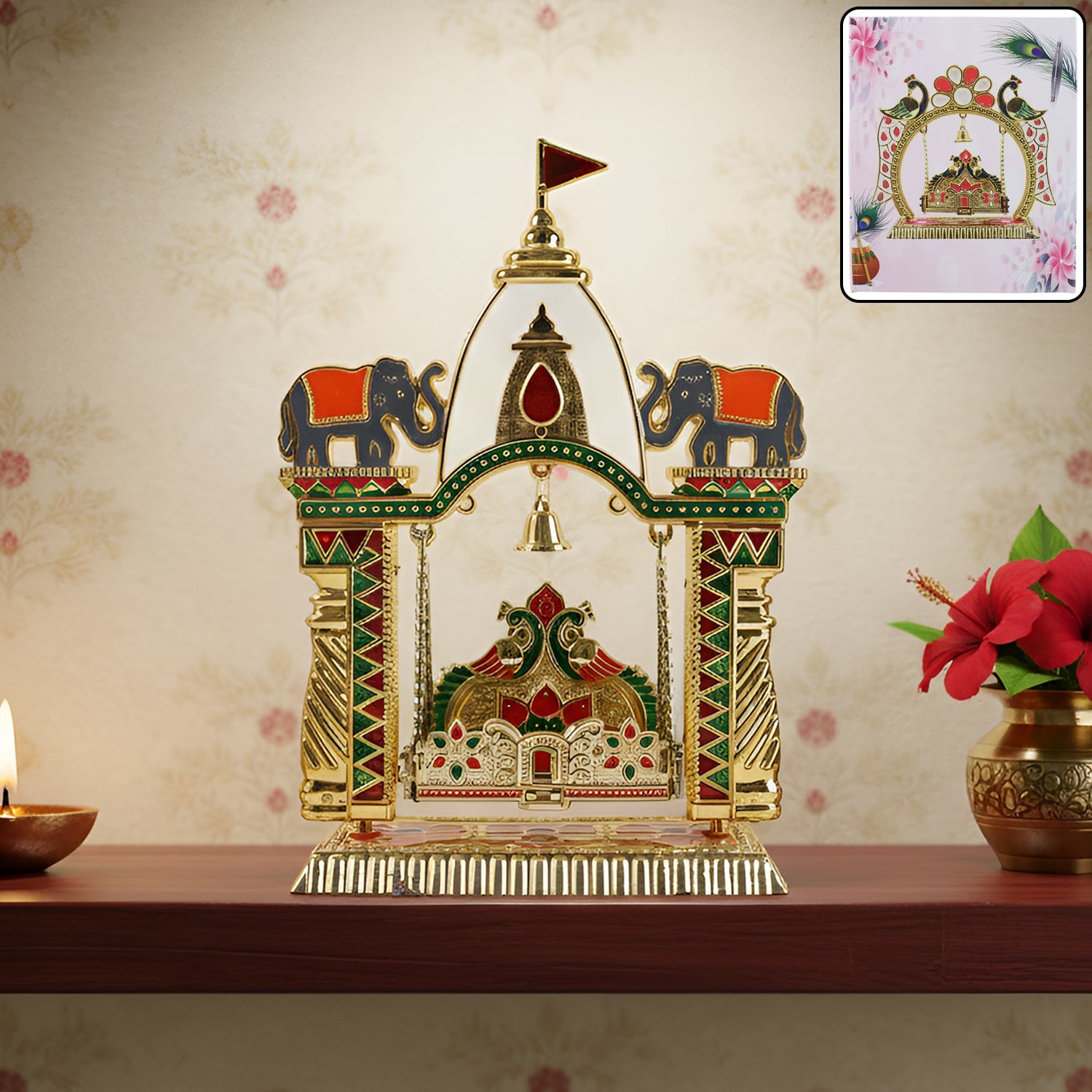 Traditional pooja jhula mandir