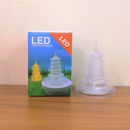 Premium LED Crystal Pagoda Decorative Light (1 Pc)
