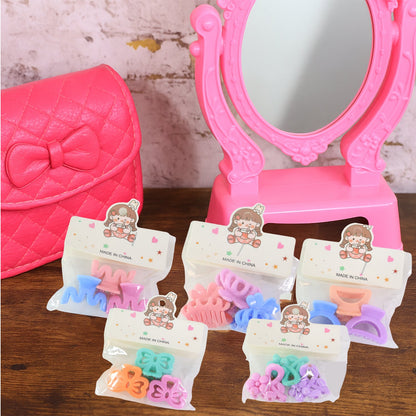 Plastic Small Hair Clips Girls Kids Hair Accessories (3 Pcs Set / Mix Color & Design)