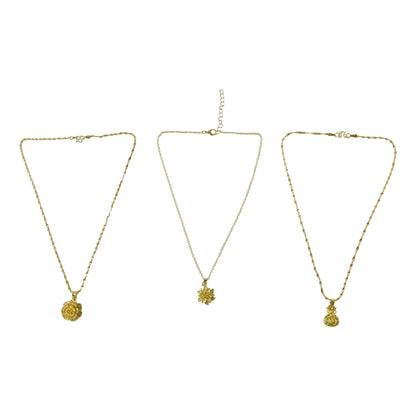 Decorative floral gold necklace