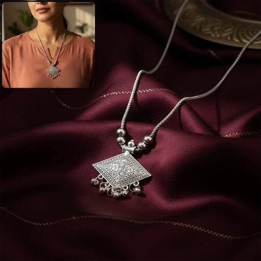 Square floral pendant
