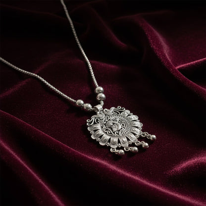 Oxidized statement pendant        

