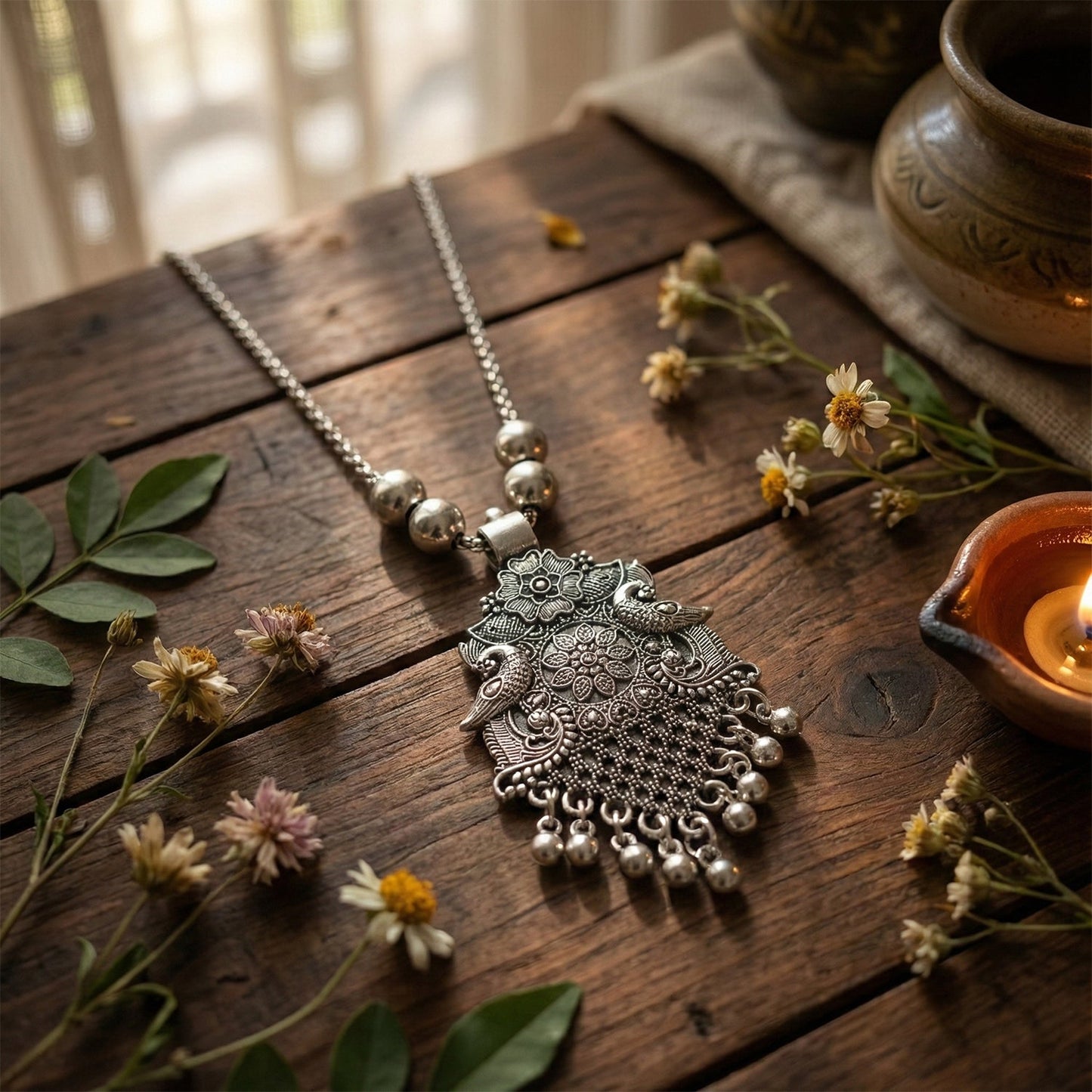 Indian floral pendant        
