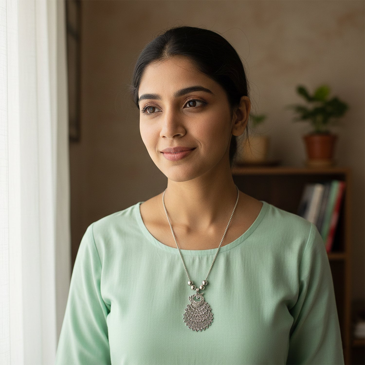 Peacock design necklace        
