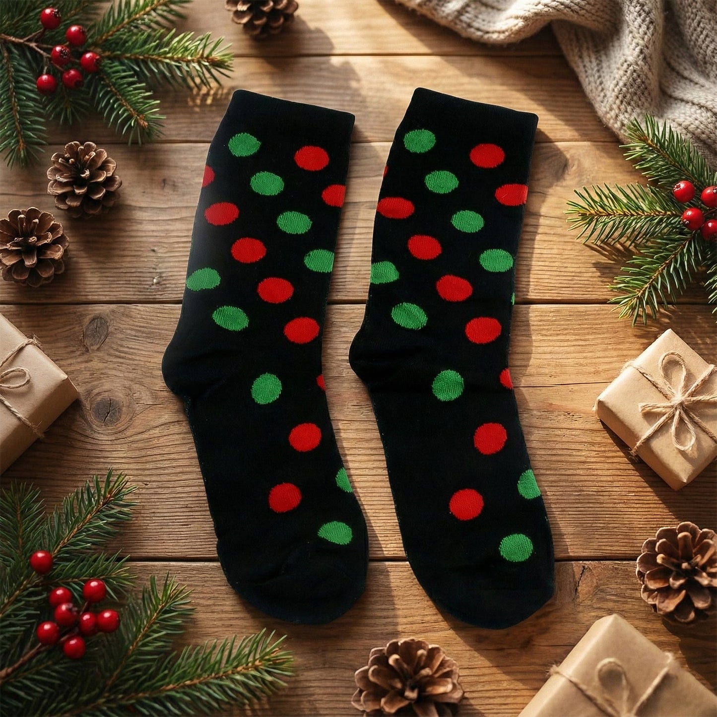 Soft dotted socks women        
