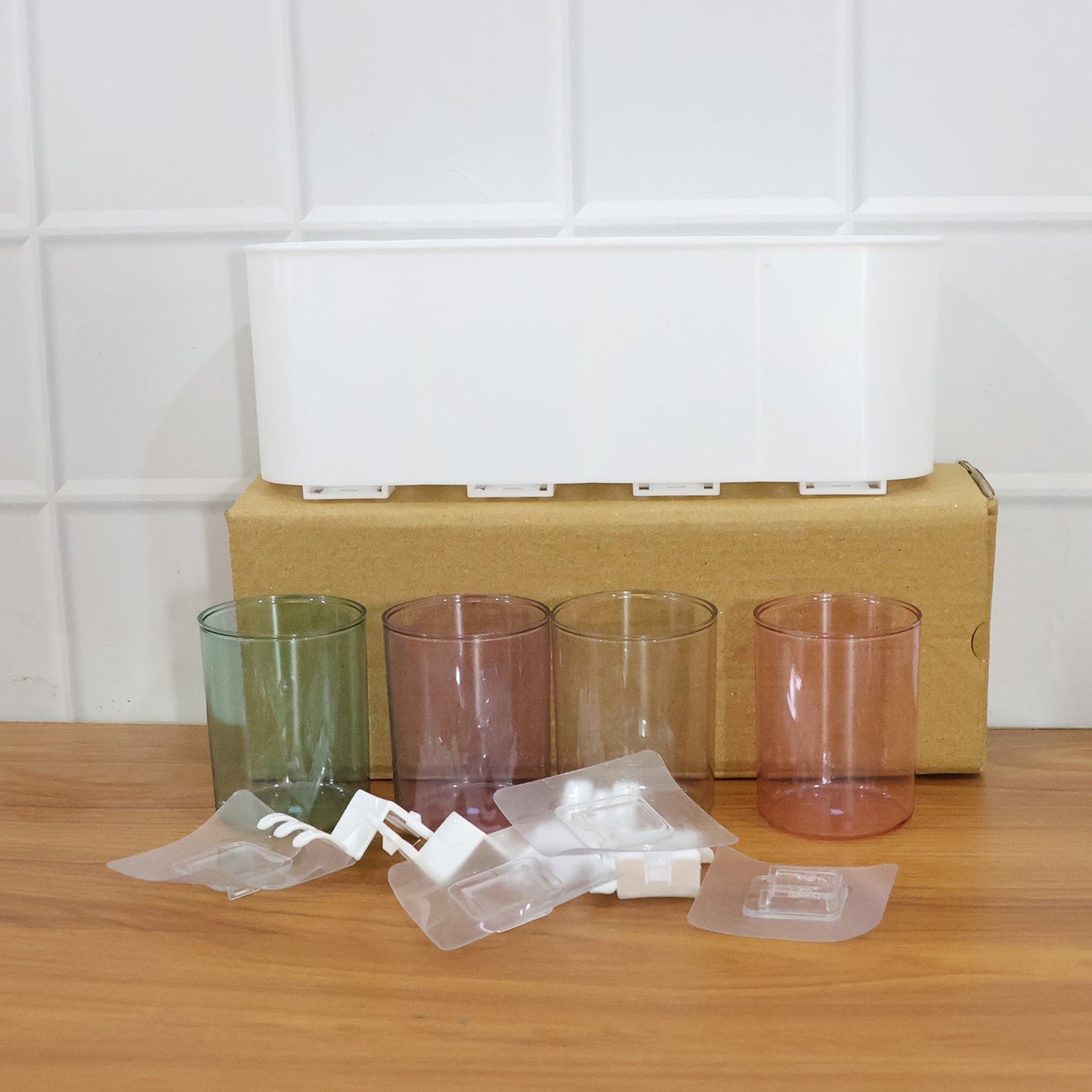 Plastic wall toothbrush rack