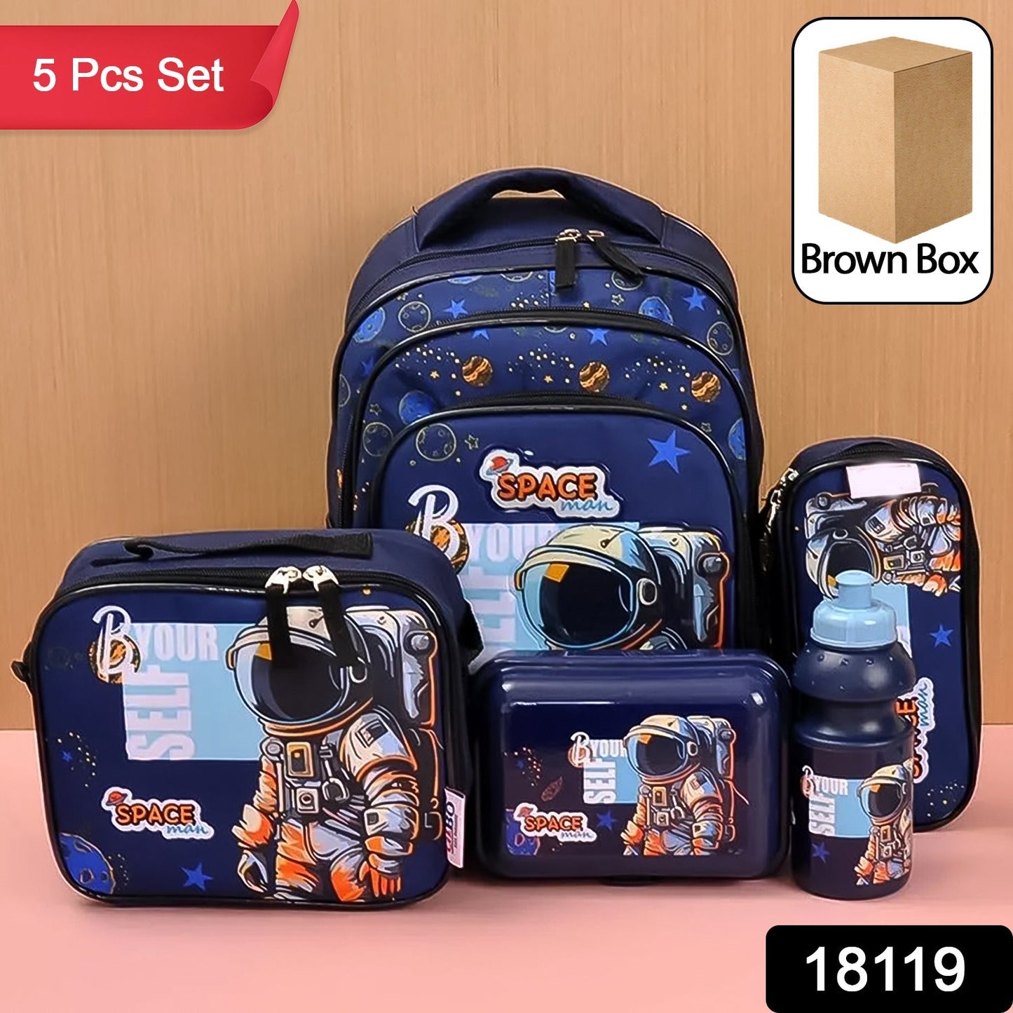 5 in 1 School Bag Set Includes Lunch Bag 14 Inch Bag  1 Set Mix