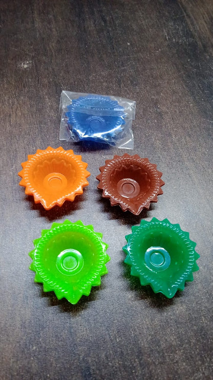 Silicone Diya Diwali Attractive Design Colourful Diya Combo, (Mix Design /1 Pc)