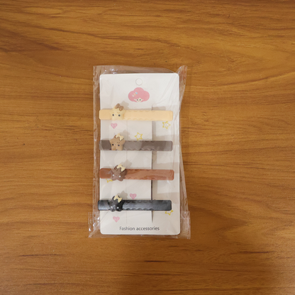 Cute Character Design Fashion Hair Clips (4 Pc)