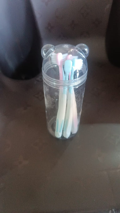 Multipurpose Travel-Friendly Toothbrush Holder with 5 Soft Bristle Toothbrushes