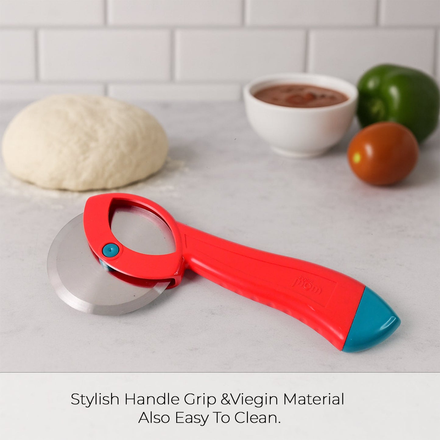 Supermom Premium Stainless Steel Pizza Cutter with Ergonomic Handle (1 Pc)