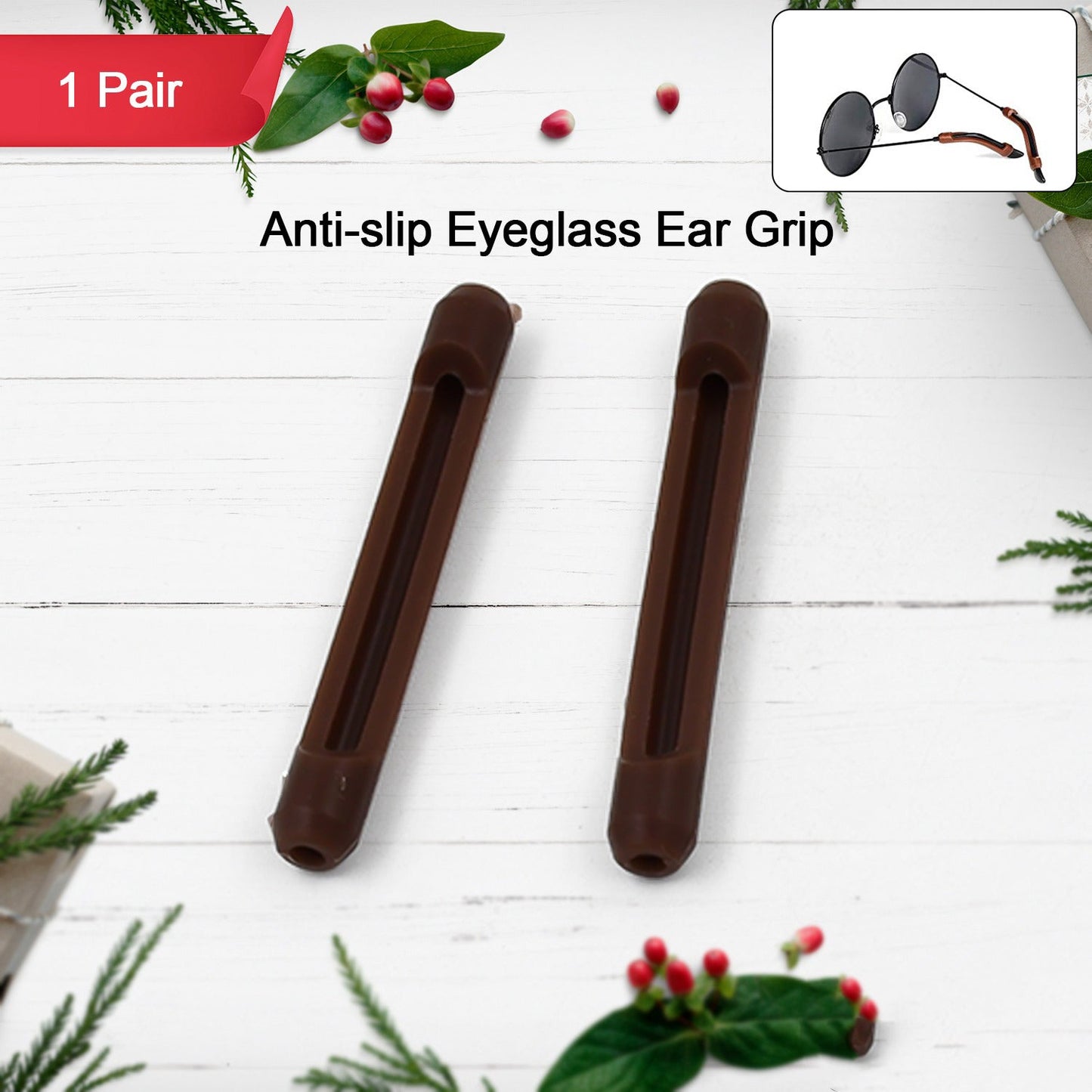 Eyeglass Anti Slip Ear Grip Soft Silicone Glasses Ear (1 Pair / Color May be Vary)