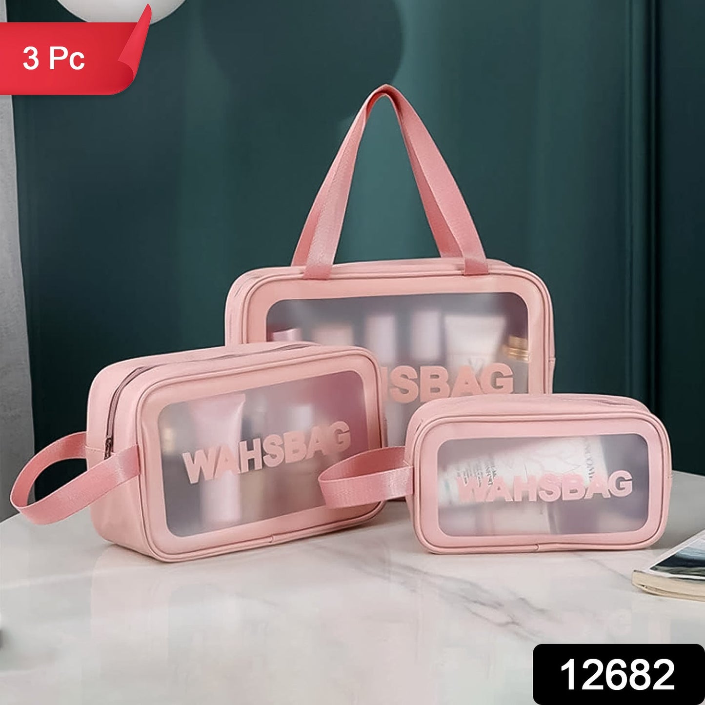 Cosmetic Pouch, Make up Bag for Home & Travel,Accessories Set of 3